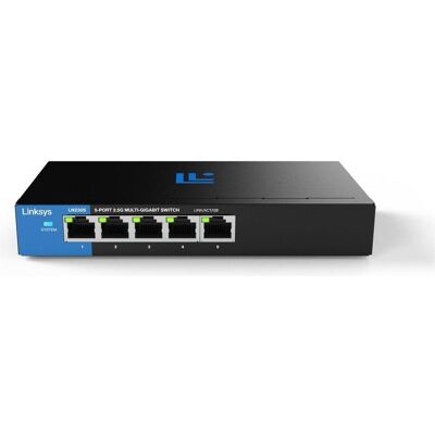 Linksys LN2305 - Commutateur réseau - Non géré - 2500 Mbps - 5-Poorten (LN2305-KE) (5 ports), Switch réseau, Bleu, Noir - Publicité Linksys LN2305 - Commutateur réseau - Non géré - 2500 Mbps - 5-Poorten (LN2305-KE) (5 ports), Switch réseau, Bleu, Noir - Publicité