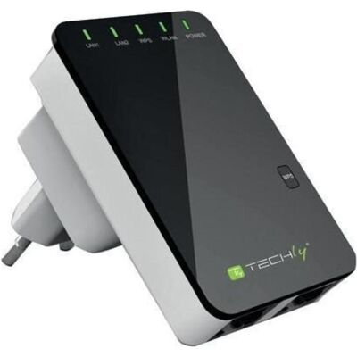 Techly Point d'accès 300N Wall Repeater2 (I-WL-REPEATER2), Routeur, Noir, Blanc - Publicité Techly Point d'accès 300N Wall Repeater2 (I-WL-REPEATER2), Routeur, Noir, Blanc - Publicité