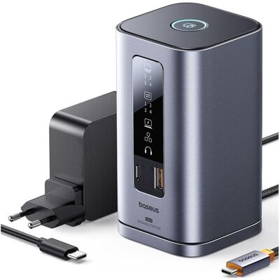 Baseus Stacja/replicator Spacemate RD1 11w1 USB-C (USB-C, 11 ports), Station d’accueil + hub USB, Argent, Gris - Publicité Baseus Stacja/replicator Spacemate RD1 11w1 USB-C (USB-C, 11 ports), Station d’accueil + hub USB, Argent, Gris - Publicité