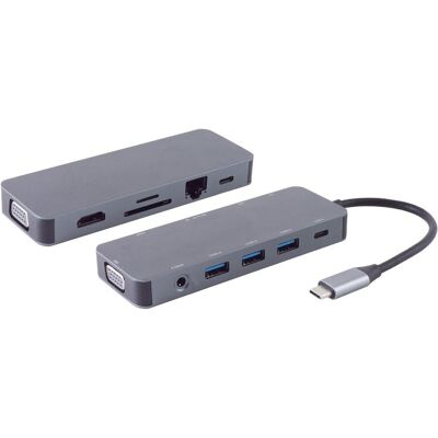 Shiverpeaks S/CONN maximum connectivity USB-DOCK--USB-C multiport Docking Station, 11in1, HDMI, VGA, PD, Hub, SD (USB-C, 11 ports), Station d’accueil + hub USB, Noir - Publicité Shiverpeaks S/CONN maximum connectivity USB-DOCK--USB-C multiport Docking Station, 11in1, HDMI, VGA, PD, Hub, SD (USB-C, 11 ports), Station d’accueil + hub USB, Noir - Publicité