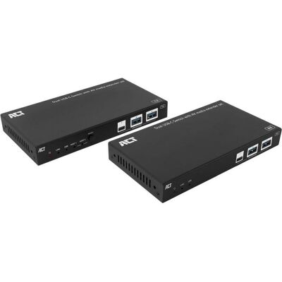 ACT AV media extender set with dual USB-C switch, CAT6A, 100 meters, Hub - Publicité ACT AV media extender set with dual USB-C switch, CAT6A, 100 meters, Hub - Publicité