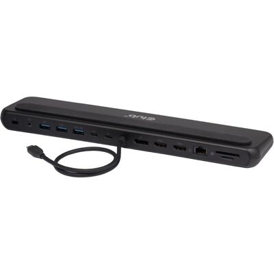 Club 3D Club3D USB-C 12in1-Dock >DP1.4/2xHDMI/2xUSB-C/ 8K30Hz PD100W retail (USB-C, 12 ports), Station d’accueil + hub USB, Noir - Publicité Club 3D Club3D USB-C 12in1-Dock >DP1.4/2xHDMI/2xUSB-C/ 8K30Hz PD100W retail (USB-C, 12 ports), Station d’accueil + hub USB, Noir - Publicité