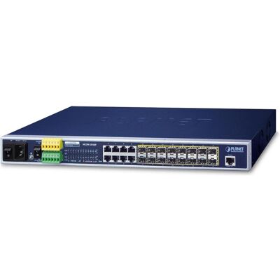 Planet Commutateur Ethernet métropolitain administrable 16 ports 100/1000Base-X SFP + 8 ports 10/100/1000 (8 ports), Switch réseau, Noir - Publicité Planet Commutateur Ethernet métropolitain administrable 16 ports 100/1000Base-X SFP + 8 ports 10/100/1000 (8 ports), Switch réseau, Noir - Publicité