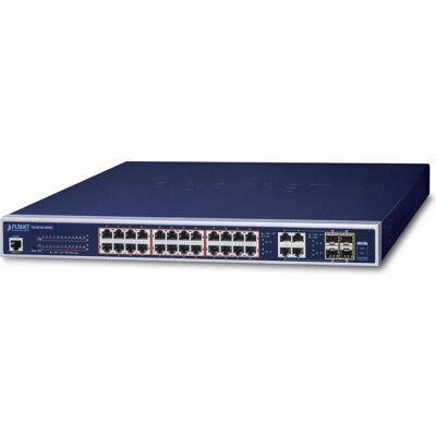 Planet 24 Port 10/100/1000Mbps PoE 4 Port Gigabit ComboCommutateur Gigabit géré 202W Consommation (24 ports), Switch réseau, Bleu - Publicité Planet 24 Port 10/100/1000Mbps PoE 4 Port Gigabit ComboCommutateur Gigabit géré 202W Consommation (24 ports), Switch réseau, Bleu - Publicité