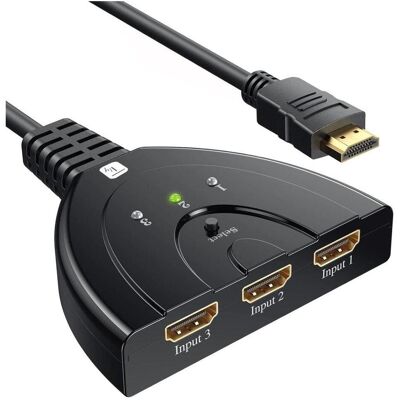 Techly Kompakter 3-port HDMI Switch, 8K@60Hz 0,50m, schwarz, 3xIN/1xAUT Hersteller:, Hub - Publicité Techly Kompakter 3-port HDMI Switch, 8K@60Hz 0,50m, schwarz, 3xIN/1xAUT Hersteller:, Hub - Publicité