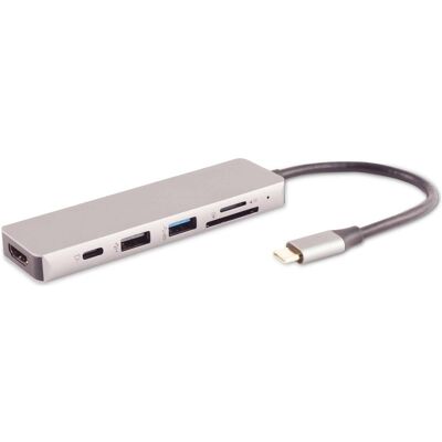 Shiverpeaks S/CONN maximum connectivity USB-DOCK--USB-C multiport docking station, 6in1, HDMI, PD, Hub, SD (USB-C, 6 ports), Station d’accueil + hub USB, Gris - Publicité Shiverpeaks S/CONN maximum connectivity USB-DOCK--USB-C multiport docking station, 6in1, HDMI, PD, Hub, SD (USB-C, 6 ports), Station d’accueil + hub USB, Gris - Publicité