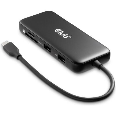 Club 3D Club3D USB-C 8-in1-HUB > DP/HDMI/USB-C/RJ45 8K30Hz PD100W retail (USB-C, 8 ports), Station d’accueil + hub USB, Noir - Publicité Club 3D Club3D USB-C 8-in1-HUB > DP/HDMI/USB-C/RJ45 8K30Hz PD100W retail (USB-C, 8 ports), Station d’accueil + hub USB, Noir - Publicité