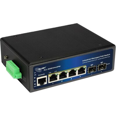 Allnet Switch industriel full managed Layer2+ 6 Port GbE &bull PoE Budget 120W &bull 4x PoE at &bull (6 ports), Switch réseau, Gris - Publicité Allnet Switch industriel full managed Layer2+ 6 Port GbE &bull PoE Budget 120W &bull 4x PoE at &bull (6 ports), Switch réseau, Gris - Publicité