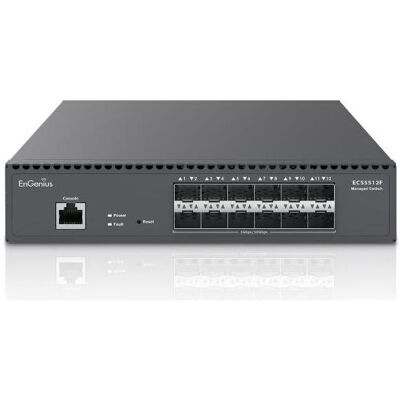 EnGenius Commutateur géré Layer2+ 12 ports - 12x SFP+ - 9,5" - montage en demi-rack - ECS5512F - EnGe (12 ports), Switch réseau, Noir - Publicité EnGenius Commutateur géré Layer2+ 12 ports - 12x SFP+ - 9,5" - montage en demi-rack - ECS5512F - EnGe (12 ports), Switch réseau, Noir - Publicité