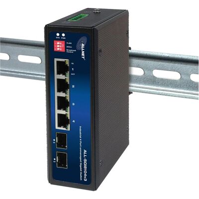 Allnet Switch industriel non géré Layer2 6 ports GbE &bull 4x GbE &bull 2x SFP &bull Sans ventilateur, IP4 (6 ports), Switch réseau, Argent - Publicité Allnet Switch industriel non géré Layer2 6 ports GbE &bull 4x GbE &bull 2x SFP &bull Sans ventilateur, IP4 (6 ports), Switch réseau, Argent - Publicité