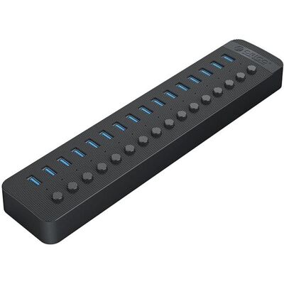 Orico Converter CT2U3-16AB 16x USB-A 3.0 Hub with Switches - Black (USB-A, 16 ports), Station d’accueil + hub USB, Noir - Publicité Orico Converter CT2U3-16AB 16x USB-A 3.0 Hub with Switches - Black (USB-A, 16 ports), Station d’accueil + hub USB, Noir - Publicité