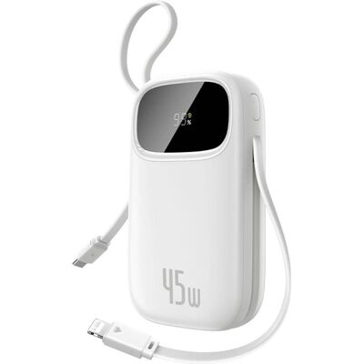 Baseus Banque d'alimentation EnerFill FC31 Qpow 3, 10000mAh, 45W, QC + PD, blanc (10000 mAh, 45 W, 73 Wh), Chargeur de secours, Blanc - Publicité Baseus Banque d'alimentation EnerFill FC31 Qpow 3, 10000mAh, 45W, QC + PD, blanc (10000 mAh, 45 W, 73 Wh), Chargeur de secours, Blanc - Publicité