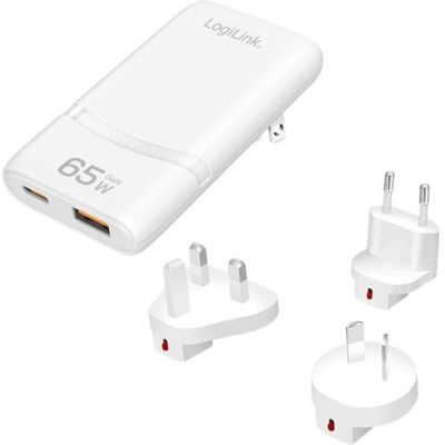 LogiLink Prüfen (65 W, 2 ports), Chargeur USB, Blanc - Publicité LogiLink Prüfen (65 W, 2 ports), Chargeur USB, Blanc - Publicité