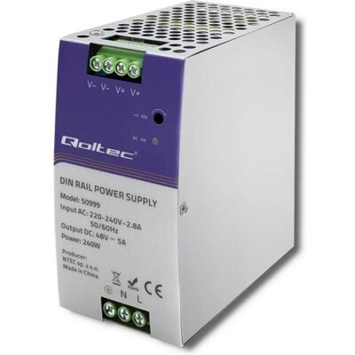 Qoltec 50999 Alimentation DIN - 240W - Gris - Publicité Qoltec 50999 Alimentation DIN - 240W - Gris - Publicité