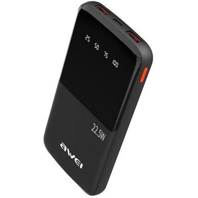 Awei PowerBank P10K 10000 mAh 22.5W czarny/black (10000 mAh, 22.50 W, 22.50 Wh), Chargeur de secours, Noir - Publicité Awei PowerBank P10K 10000 mAh 22.5W czarny/black (10000 mAh, 22.50 W, 22.50 Wh), Chargeur de secours, Noir - Publicité
