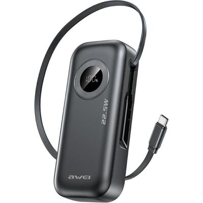 Awei PowerBank PA-9 10000mAh 22.5W czarny/black (10000 mAh, 22.50 W, 22.50 Wh), Chargeur de secours, Noir - Publicité Awei PowerBank PA-9 10000mAh 22.5W czarny/black (10000 mAh, 22.50 W, 22.50 Wh), Chargeur de secours, Noir - Publicité