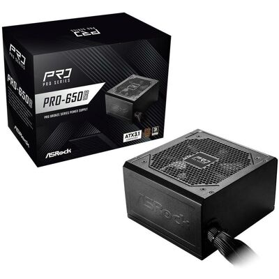 ASRock Pro Series PRO-650B 650W ATX 80+ Bronze black (650 W), Alimentation PC, Noir - Publicité ASRock Pro Series PRO-650B 650W ATX 80+ Bronze black (650 W), Alimentation PC, Noir - Publicité