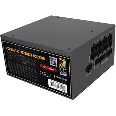 Gembird CCC-PSUGOLD-1000W Netzteil Fornax Power 1000W aktiv PFC 12cm Lüfter 80+Gold (1000 W), Alimentation PC, Noir - Publicité Gembird CCC-PSUGOLD-1000W Netzteil Fornax Power 1000W aktiv PFC 12cm Lüfter 80+Gold (1000 W), Alimentation PC, Noir - Publicité