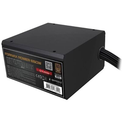 Gembird Netzteil 750W aktiv PFC 12 cm Lüfter 80+Bronze industriell (750 W), Alimentation PC, Noir - Publicité Gembird Netzteil 750W aktiv PFC 12 cm Lüfter 80+Bronze industriell (750 W), Alimentation PC, Noir - Publicité
