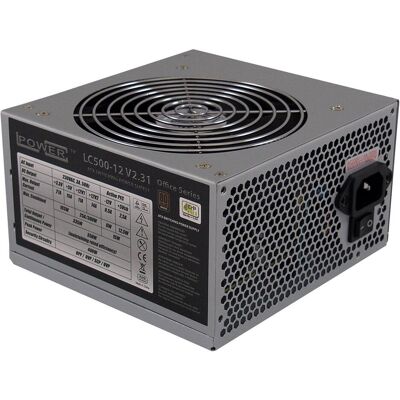LC-Power Série Bureau - LC500-12 V2.31 (350 W), Alimentation PC, Gris - Publicité LC-Power Série Bureau - LC500-12 V2.31 (350 W), Alimentation PC, Gris - Publicité