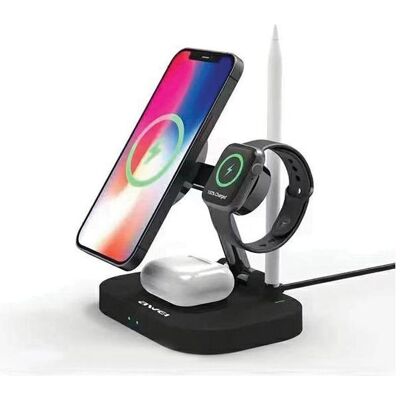 Awei ład. indukcyjna 4w1 W22 15W Fast Charging czarny/black (15 W), Chargeur sans fil, Noir - Publicité Awei ład. indukcyjna 4w1 W22 15W Fast Charging czarny/black (15 W), Chargeur sans fil, Noir - Publicité