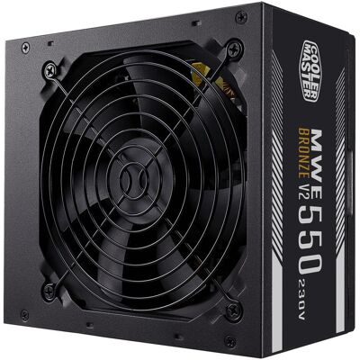 Cooler Master MWE 550 Bronze 230V V2 - 550 W - 200 - 240 V - 50/60 Hz - 5 A - actif - 110 W (550 W), Alimentation PC, Noir - Publicité Cooler Master MWE 550 Bronze 230V V2 - 550 W - 200 - 240 V - 50/60 Hz - 5 A - actif - 110 W (550 W), Alimentation PC, Noir - Publicité