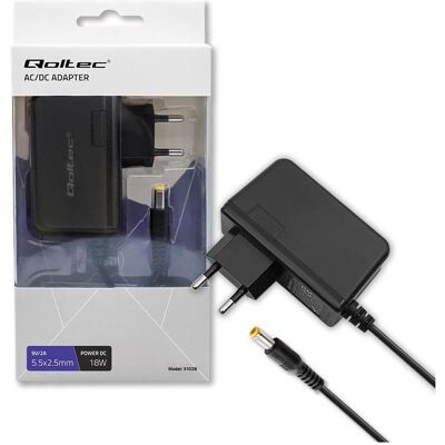 Qoltec 51028 Plug in power supply 18W 9V, Chargeur universel - Publicité Qoltec 51028 Plug in power supply 18W 9V, Chargeur universel - Publicité