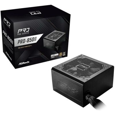ASRock Pro Series PRO-850G 850W ATX 80+ Gold black (850 W), Alimentation PC, Noir - Publicité ASRock Pro Series PRO-850G 850W ATX 80+ Gold black (850 W), Alimentation PC, Noir - Publicité