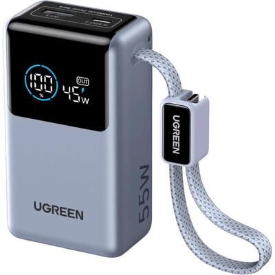 Ugreen PB727 (10000 mAh, 55 W, 37 Wh), Chargeur de secours, Argent - Publicité Ugreen PB727 (10000 mAh, 55 W, 37 Wh), Chargeur de secours, Argent - Publicité