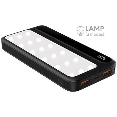 Rebeltec Banque d'alimentation P10 LCDPD 10 000mAh LAMP (10000 mAh), Chargeur de secours, Noir - Publicité Rebeltec Banque d'alimentation P10 LCDPD 10 000mAh LAMP (10000 mAh), Chargeur de secours, Noir - Publicité