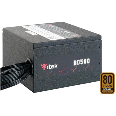 Itek BD500 Alimentation pour ordinateur 500 W 24-pin ATX Noir (500 W), Alimentation PC, Noir - Publicité Itek BD500 Alimentation pour ordinateur 500 W 24-pin ATX Noir (500 W), Alimentation PC, Noir - Publicité