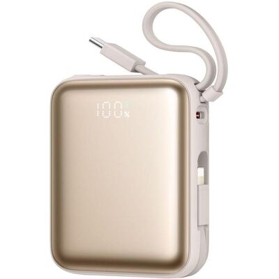 Joyroom 22.5W Powerbank 10000mAh Fast Charging with Dual Cables - Titanium (10000 mAh, 22.50 W, 38.50 Wh), Chargeur de secours, Or - Publicité Joyroom 22.5W Powerbank 10000mAh Fast Charging with Dual Cables - Titanium (10000 mAh, 22.50 W, 38.50 Wh), Chargeur de secours, Or - Publicité
