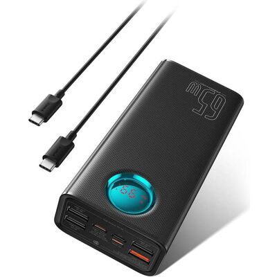 Baseus Chargeur d'écran numérique Amblight (26800 mAh, 65 W, 99.90 Wh), Chargeur de secours, Noir - Publicité Baseus Chargeur d'écran numérique Amblight (26800 mAh, 65 W, 99.90 Wh), Chargeur de secours, Noir - Publicité