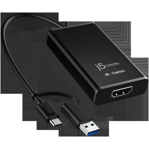 j5Create JVA11-N 4K HDMI™ Capture Adapter, Black, USB 3.2 Gen 1 (3.1 Gen 1), 3840 x 2160 pixels, Alu (Android, Mac, Windows), Enregistreur de jeu, Noir - Publicité j5Create JVA11-N 4K HDMI™ Capture Adapter, Black, USB 3.2 Gen 1 (3.1 Gen 1), 3840 x 2160 pixels, Alu (Android, Mac, Windows), Enregistreur de jeu, Noir - Publicité