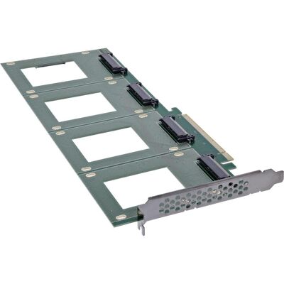 InLine PCIe Karte zu 4x intern U.2 NVMe SFF-8639 – Bifurcation, Contrôleur mémoire - Publicité InLine PCIe Karte zu 4x intern U.2 NVMe SFF-8639 – Bifurcation, Contrôleur mémoire - Publicité