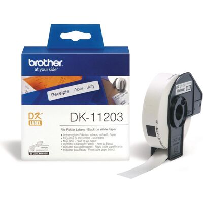 Brother Rouleau d’étiquettes, DK-11203 Étiquettes de dossiers (17 mm) - Publicité Brother Rouleau d’étiquettes, DK-11203 Étiquettes de dossiers (17 mm) - Publicité