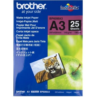 Brother Papier, Papier mat pour jet d'encre BP-60MA3 (A3, 145 g/m²) - Publicité Brother Papier, Papier mat pour jet d'encre BP-60MA3 (A3, 145 g/m²) - Publicité
