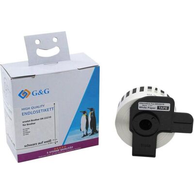 G&G, Étiquettes, Rouleau d'étiquettes compatible, remplace le Brother DK-22210, 29 mm x 30,48 m, papier W - Publicité G&G, Étiquettes, Rouleau d'étiquettes compatible, remplace le Brother DK-22210, 29 mm x 30,48 m, papier W - Publicité