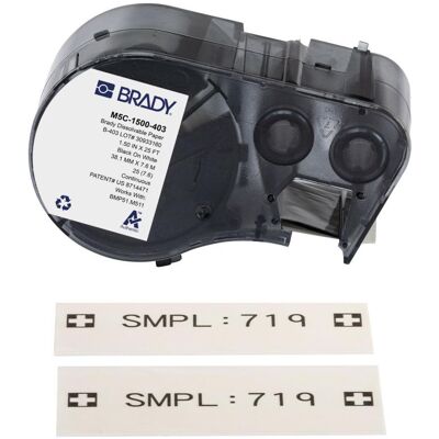 Brady, Rouleau d’étiquettes, M5C-1500-403, ruban de papier hydrosoluble, blanc, 38.10 mm x 7.62 m, repositionnable, en continu (38.10 mm) - Publicité Brady, Rouleau d’étiquettes, M5C-1500-403, ruban de papier hydrosoluble, blanc, 38.10 mm x 7.62 m, repositionnable, en continu (38.10 mm) - Publicité