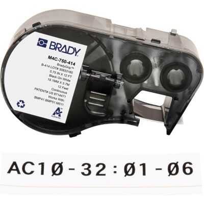 Brady, Rouleau d’étiquettes, M4C-750-414, Ruban agrippant BradyGrip à imprimer, polyester, noir sur blanc, 19.05 mm x 3.66 (19.05 mm) - Publicité Brady, Rouleau d’étiquettes, M4C-750-414, Ruban agrippant BradyGrip à imprimer, polyester, noir sur blanc, 19.05 mm x 3.66 (19.05 mm) - Publicité
