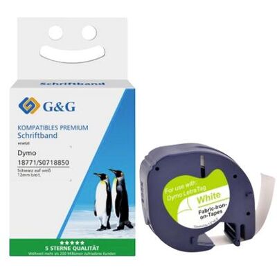 G&G, Étiquettes, Kompatibel mit Dymo S0718840/ LT18771 Stoff- Bügeletiketten/ Schriftbandkass - Publicité G&G, Étiquettes, Kompatibel mit Dymo S0718840/ LT18771 Stoff- Bügeletiketten/ Schriftbandkass - Publicité