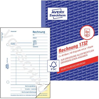 Avery Bulletin de versement, Facture (40x) - Publicité Avery Bulletin de versement, Facture (40x) - Publicité