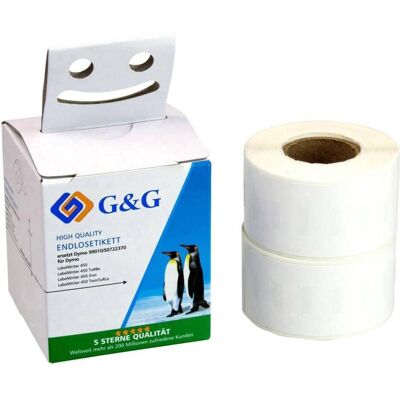 G&G, Étiquettes, Etiquettes en rouleau pour Dymo noir sur blanc, Taille mm : 28 x 89, Remplace : 99010/S0722370 - Publicité G&G, Étiquettes, Etiquettes en rouleau pour Dymo noir sur blanc, Taille mm : 28 x 89, Remplace : 99010/S0722370 - Publicité