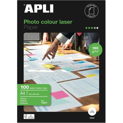 Agipa Papier photo laser, DIN A4, 160 g/qm, haute brillance (160 g/m², A4, 100 pcs), Papier photo, Blanc - Publicité Agipa Papier photo laser, DIN A4, 160 g/qm, haute brillance (160 g/m², A4, 100 pcs), Papier photo, Blanc - Publicité