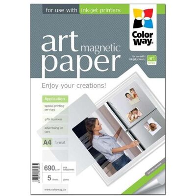 Colorway Photo Paper ART Glossy "magnetic" 690g/m, 5pcs, A4 (A4, 5 pcs), Papier photo - Publicité Colorway Photo Paper ART Glossy "magnetic" 690g/m, 5pcs, A4 (A4, 5 pcs), Papier photo - Publicité