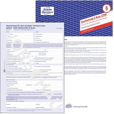 Avery Bulletin de versement, Contrat d'achat pour la vente privée d'un véhicule électrique/voiture d'occasion - Publicité Avery Bulletin de versement, Contrat d'achat pour la vente privée d'un véhicule électrique/voiture d'occasion - Publicité