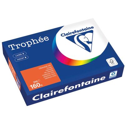 Papier de copie Clairefontaine Trophée Intens Orange - A4 160g - Publicité Papier de copie Clairefontaine Trophée Intens Orange - A4 160g - Publicité