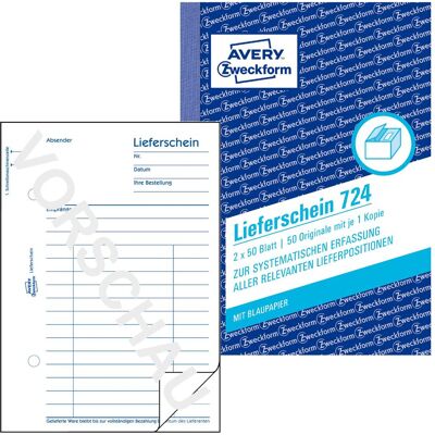 Avery Bulletin de versement, Bon de livraison (50x) - Publicité Avery Bulletin de versement, Bon de livraison (50x) - Publicité