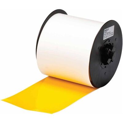 Brady, Rouleau d’étiquettes, B-7569, Ruban vinyle standard, jaune, brillant, 101.00 mm x 35.00 m, permanent, continu, f. MiniM (107.95 mm) - Publicité Brady, Rouleau d’étiquettes, B-7569, Ruban vinyle standard, jaune, brillant, 101.00 mm x 35.00 m, permanent, continu, f. MiniM (107.95 mm) - Publicité