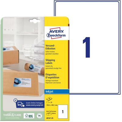 Avery Étiquettes, J8167-25 - Publicité Avery Étiquettes, J8167-25 - Publicité